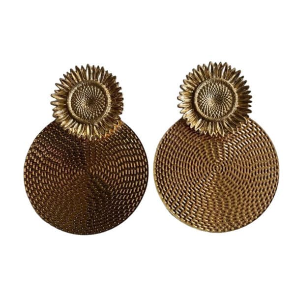 Pendientes latón baño dorado