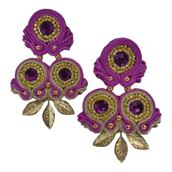 Pendientes Soutache Fucsia Adamares Taurinos