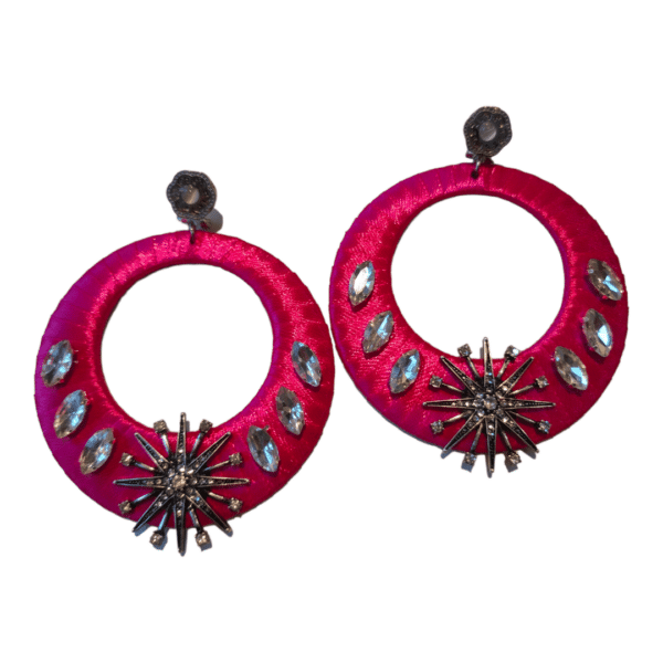 Pendientes de Flamenca Fucsia Estrella