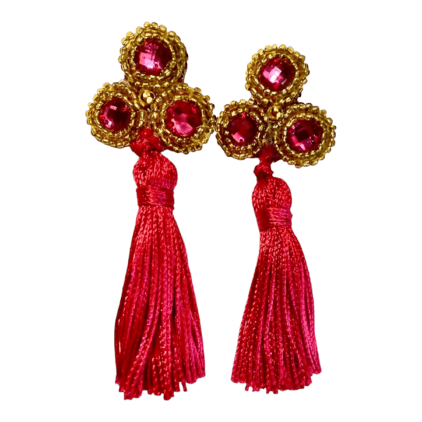 Pendientes Montera Malva y Dorado